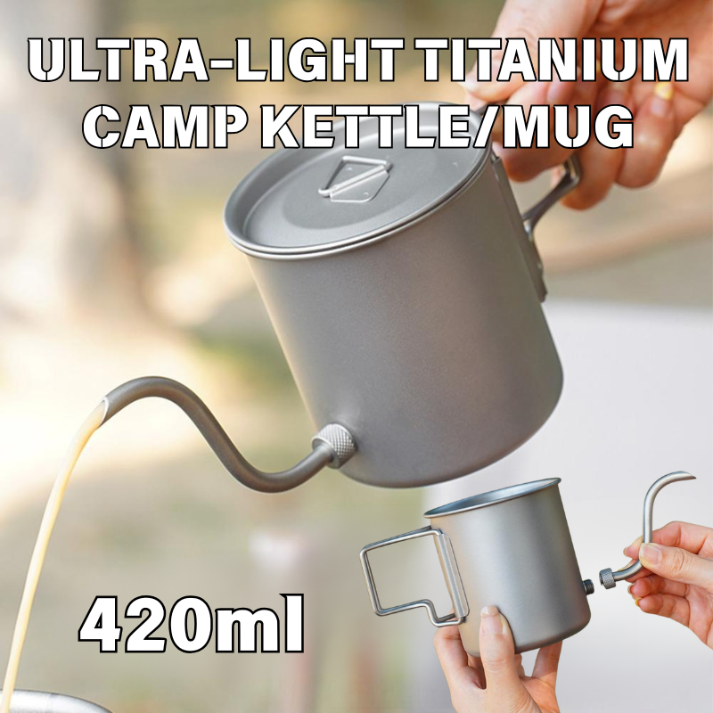 Bean Hopper Lid - 420ml 경량 티타늄 커피 포트(뚜껑 포함)