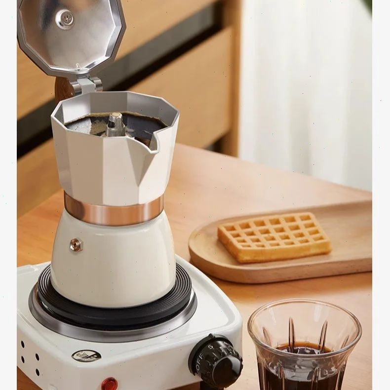 Quality Coffee Equipment - 둥근 바닥 모카포트 싱글 밸브 소형