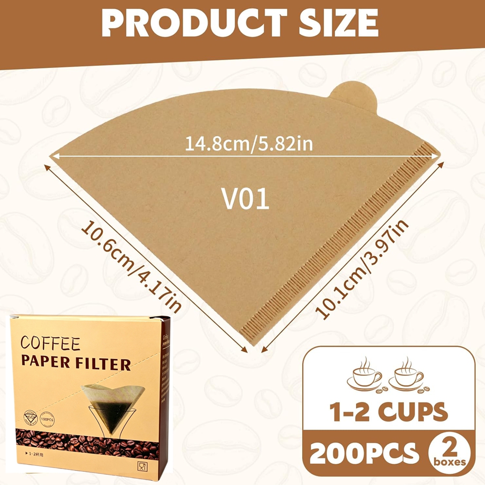 커피 필터 200개입 콘형 커피 필터 # 종이 커피 필 - Coffee Equipment For Home 리뷰 및 가격
