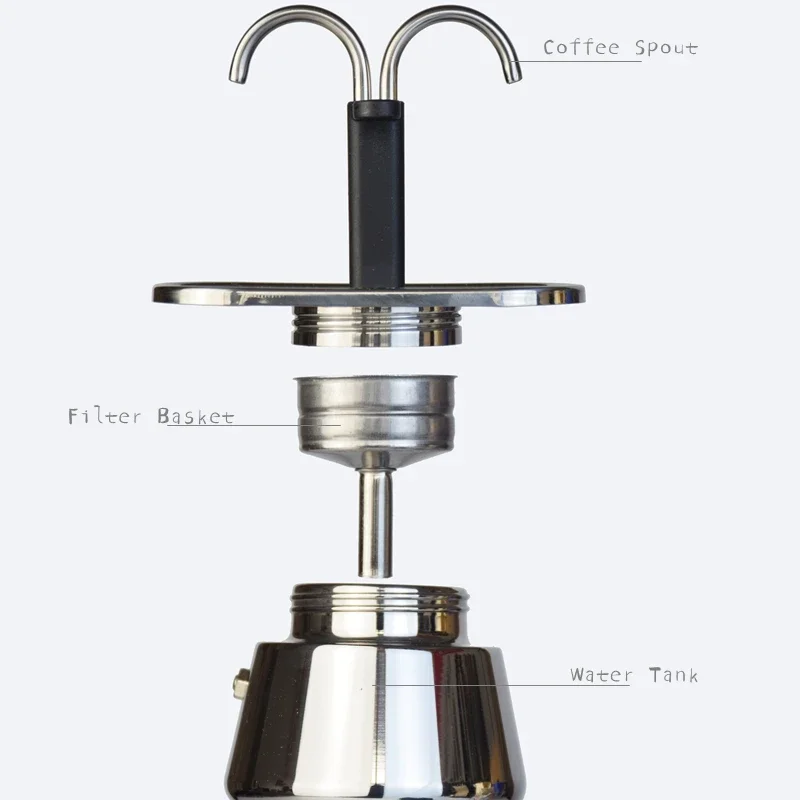 200ML 미니 모카 포트 더블 튜브 304 스테인레스 - Quality Coffee Equipment 리뷰 및 가격