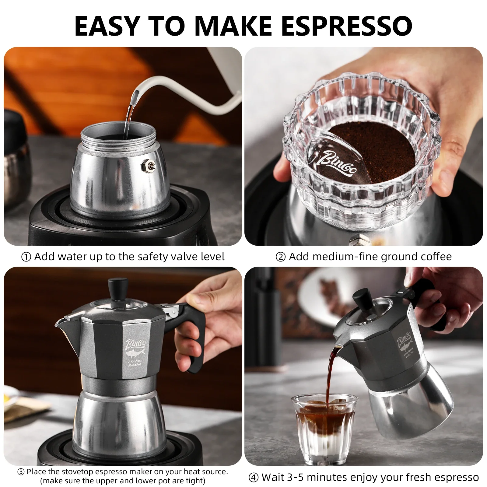 빈쿠 2컵 더블 밸브 모카포트 알루미늄 합금 커피포트  - Quality Coffee Equipment 리뷰 및 가격