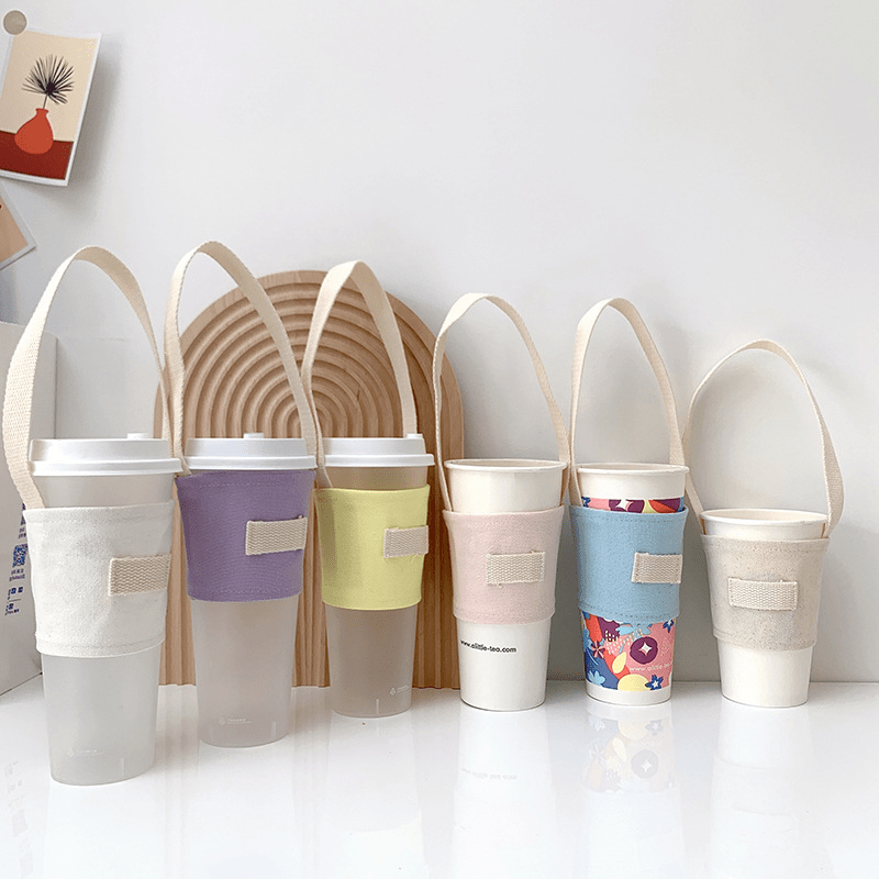 밀크티 컵 세트 휴대용 캔버스 플랫 컵 방열 보온 두꺼 - Coffee Equipment Bag 리뷰 및 가격