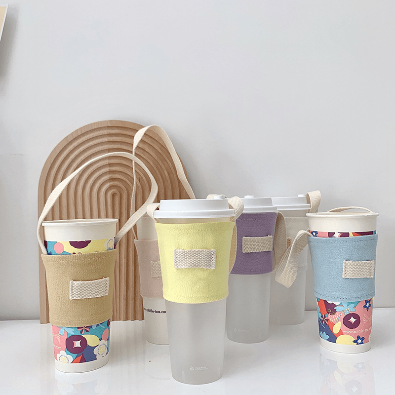 밀크티 컵 세트 휴대용 캔버스 플랫 컵 방열 보온 두꺼 - Coffee Equipment Bag 리뷰 및 가격