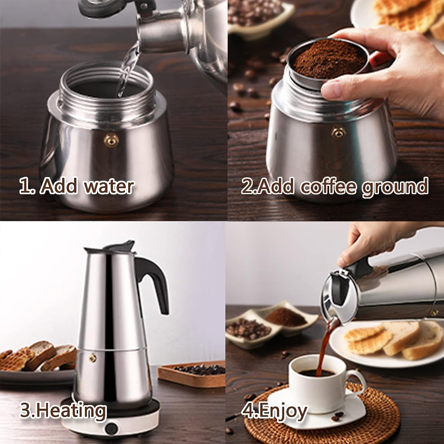 모카 포트 카페 머신, 에스프레소 컵 커피 메이커, 라 - Quality Coffee Equipment 리뷰 및 가격