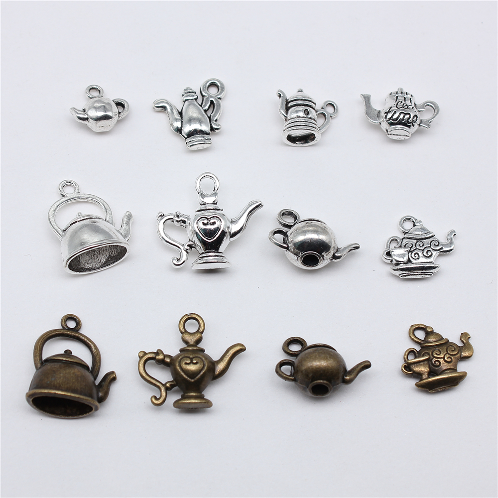 10pcs 주전자 주전자 커피 주전자 매력 골동품 실버 - Vintage Coffee Equipment 리뷰 및 가격