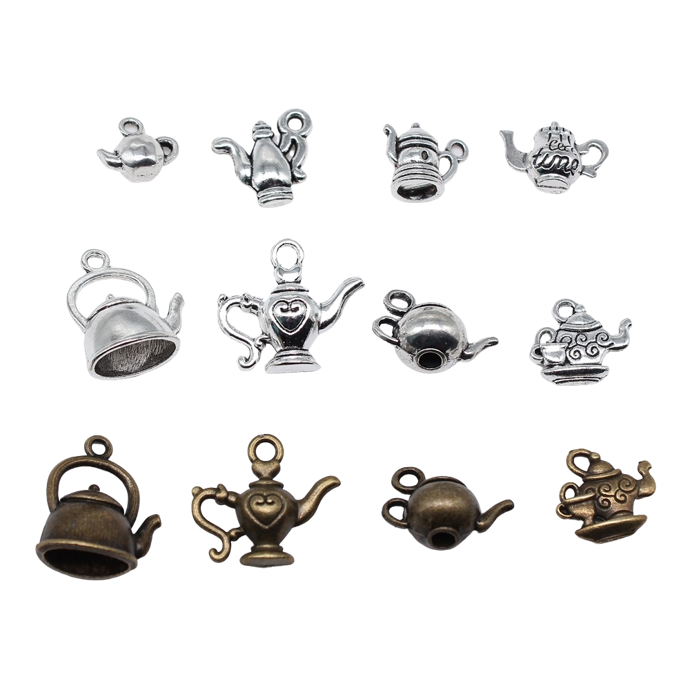 10pcs 주전자 주전자 커피 주전자 매력 골동품 실버 - Vintage Coffee Equipment 리뷰 및 가격