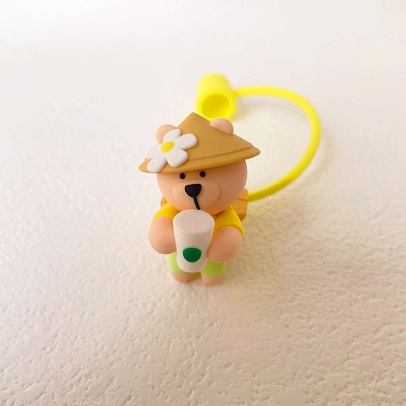1PC 귀여운 실리콘 밀짚 커버 만화 곰 먼지 플러그  - Bean Hopper Lid 리뷰 및 가격
