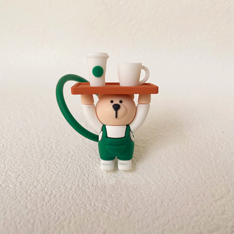 1PC 귀여운 실리콘 밀짚 커버 만화 곰 먼지 플러그  - Bean Hopper Lid 리뷰 및 가격