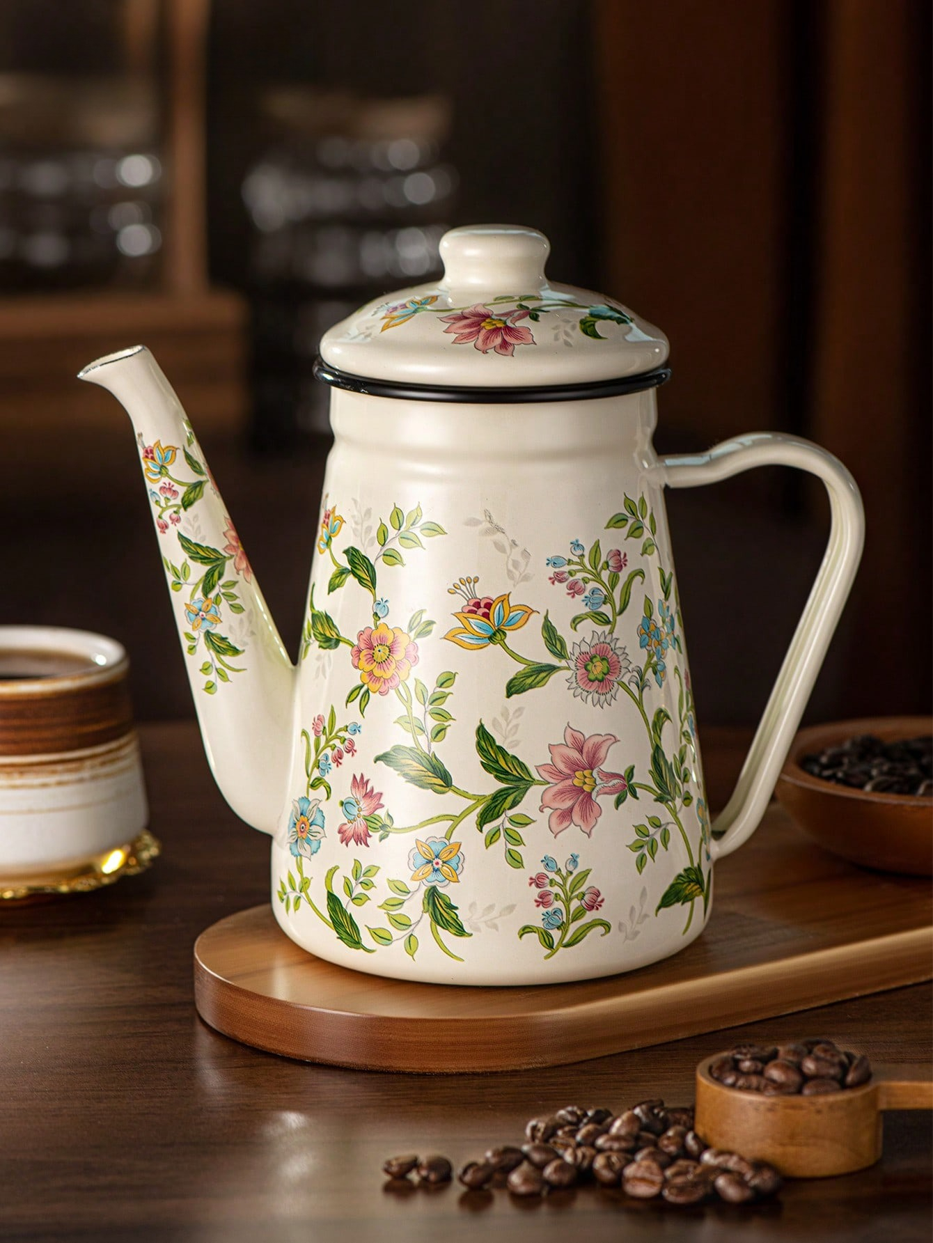 빈티지 플로럴 커피포트 1.1L 대용량 세라믹 주전자  - Vintage Coffee Equipment 리뷰 및 가격