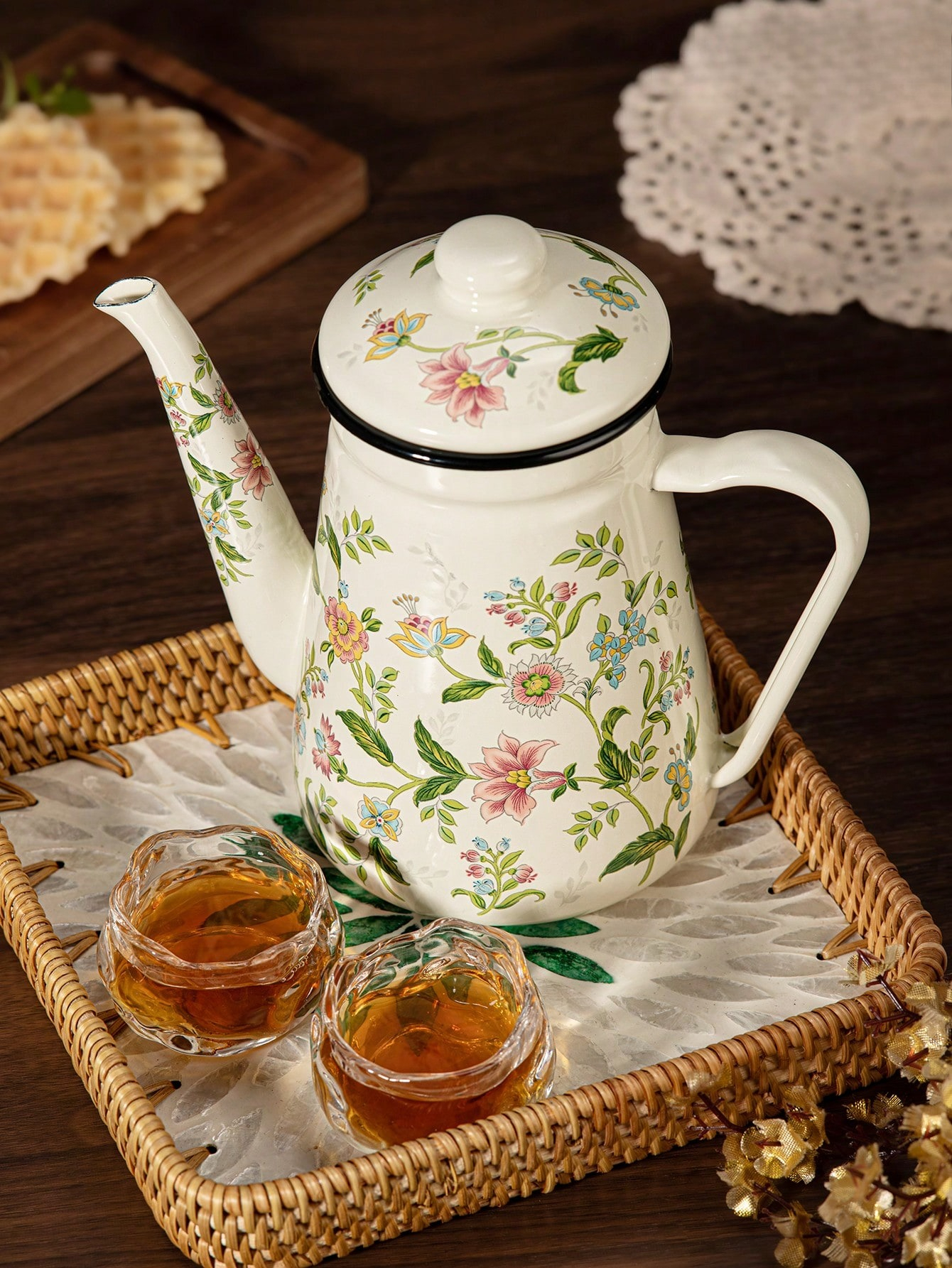 빈티지 플로럴 커피포트 1.1L 대용량 세라믹 주전자  - Vintage Coffee Equipment 리뷰 및 가격
