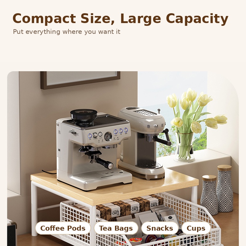 커피머신 수납 선반 서랍형 정리대 철제 원목 상판 주방 - Coffee Equipment Bag 리뷰 및 가격