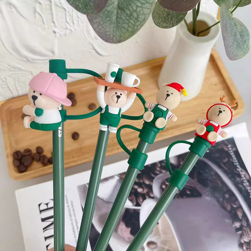 브러시가있는 7-8mm 빨대 용 귀여운 실리콘 밀짚 커 - Bean Hopper Lid 리뷰 및 가격